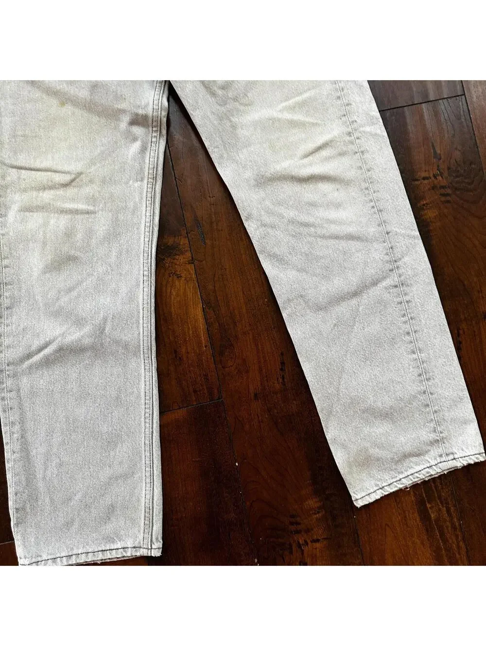 VTG USA Levis 501 Button Fly 90s Tag Jeans 80s 34x30 Act 31x28 Grey Faded White